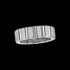 Anello, oro bianco 18k, diamanti