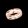 Anello, oro rosso 18k, ceramica