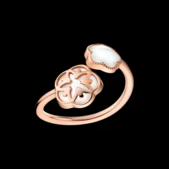 Anello, oro rosso 18k, madreperla