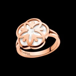 Anello, oro rosso 18k, madreperla