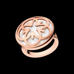 Anello, oro rosso 18k, madreperla