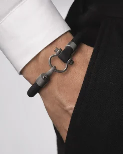 Bracciale, caucciù, titanio