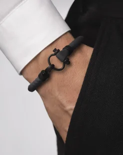 Bracciale, caucciù, titanio