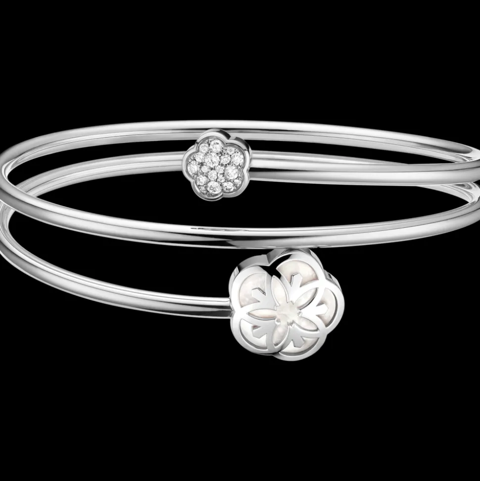 Bracciale, oro bianco 18k, diamanti, madreperla