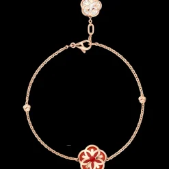 Bracciale, oro rosso 18k, corniola, madreperla