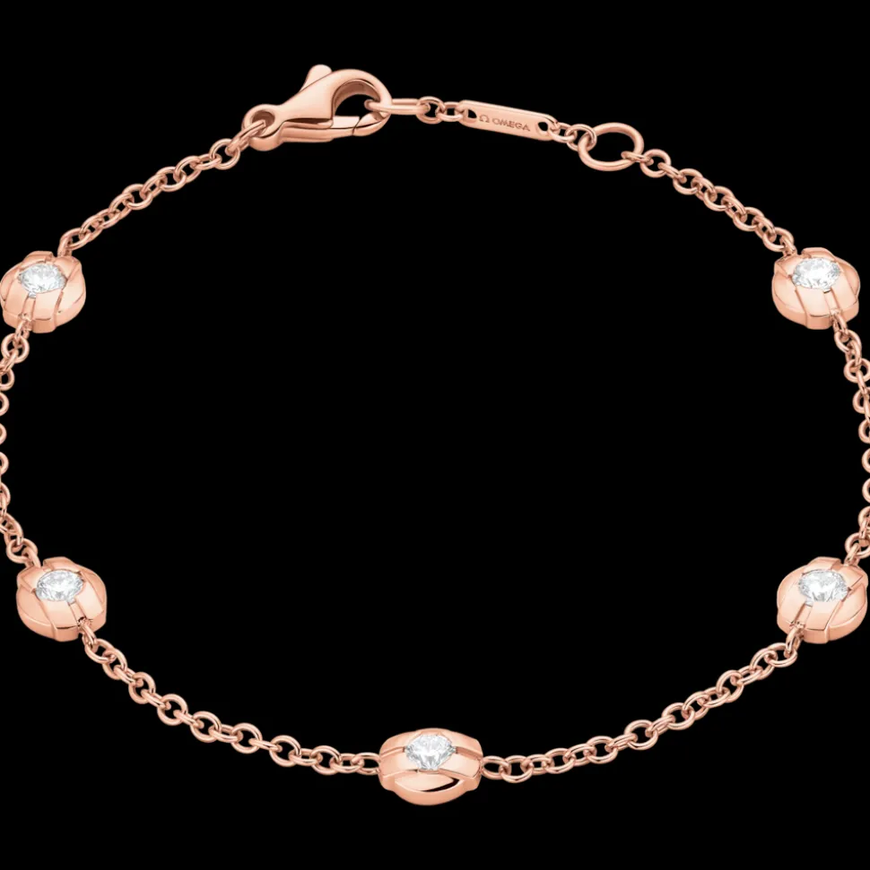Bracciale, oro rosso 18k, diamanti