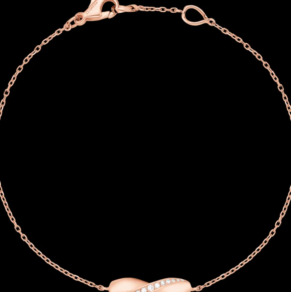 Bracciale, oro rosso 18k, diamanti