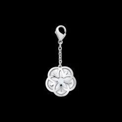 Charm, oro bianco 18k, madreperla