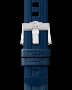 Cinturino blu in caucciù con fibbia ad ardiglione per il Seamaster Diver 300M