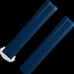 Cinturino in caucciù blu con fibbia déployante per il Seamaster Diver 300M
