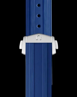 Cinturino in caucciù blu con fibbia déployante per il Seamaster Diver 300M