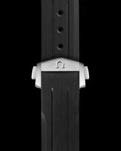 Cinturino in caucciù nero con fibbia déployante per lo Speedmaster Moonwatch