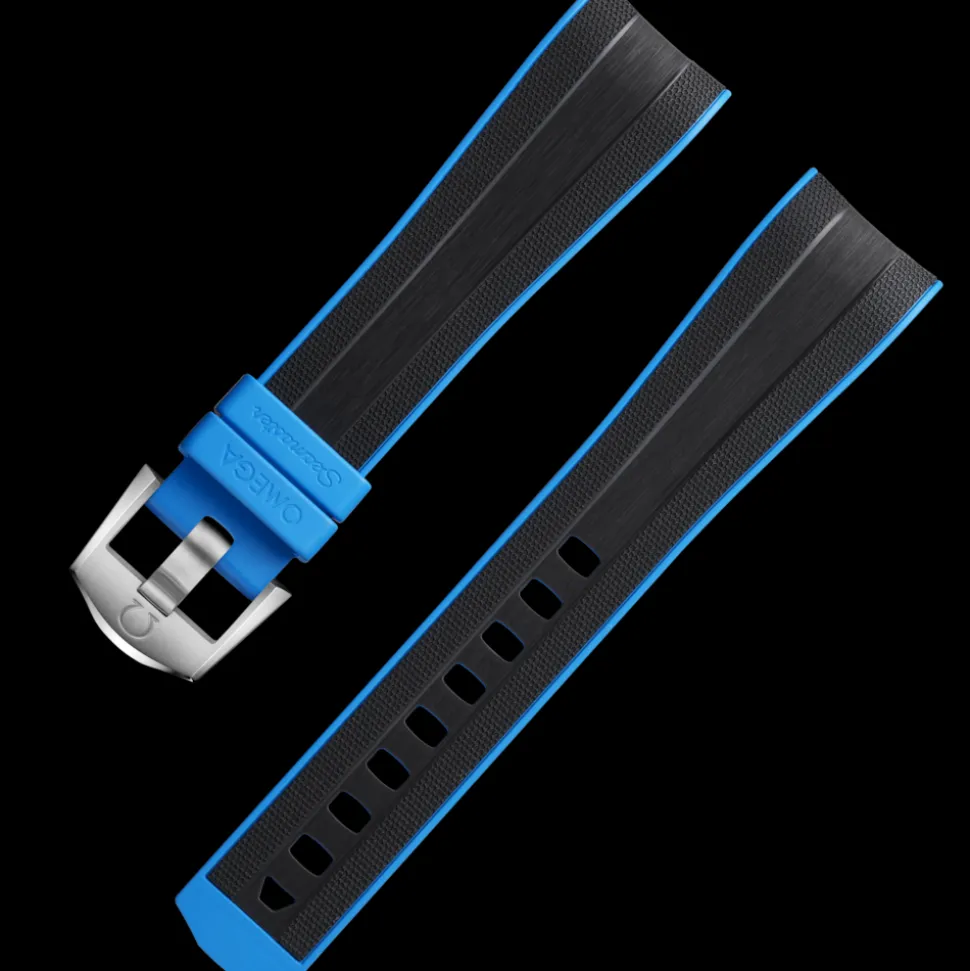 Cinturino in caucciù nero con fibbia ad ardiglione per il Seamaster Planet Ocean Ultra Deep