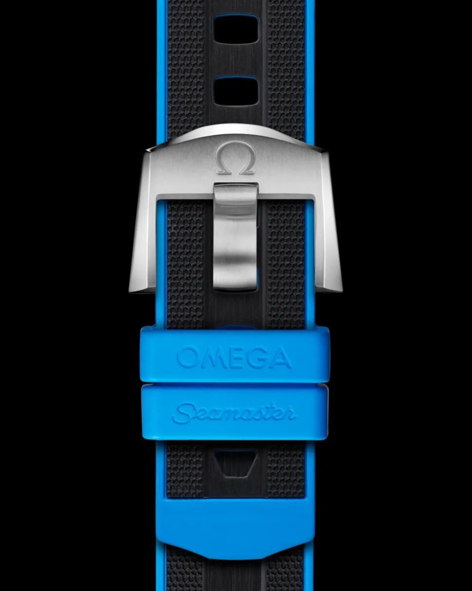 Cinturino in caucciù nero con fibbia ad ardiglione per il Seamaster Planet Ocean Ultra Deep
