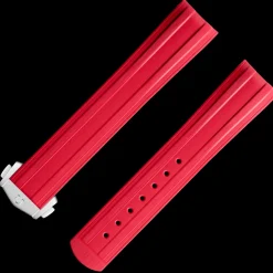 Cinturino in caucciù rosso con fibbia déployante per il Seamaster Diver 300M