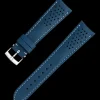 Cinturino in pelle blu con fibbia ad ardiglione