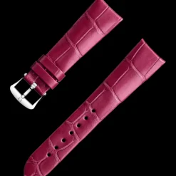 Cinturino in pelle di alligatore rosa con fibbia ad ardiglione