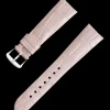 Cinturino in pelle di alligatore rosa chiaro con fibbia ad ardiglione