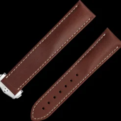 Cinturino in pelle marrone con fibbia déployante