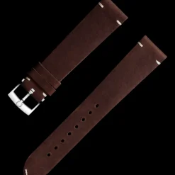 Cinturino in pelle marrone con fibbia ad ardiglione