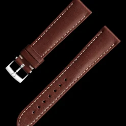 Cinturino in pelle marrone con fibbia ad ardiglione