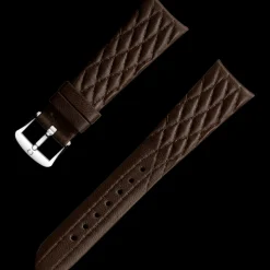 Cinturino in pelle marrone con fibbia ad ardiglione