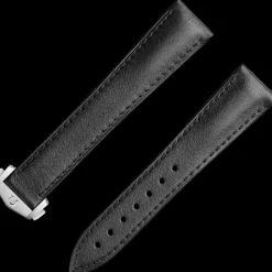 Cinturino in pelle nera con fibbia déployante per lo Speedmaster Moonwatch
