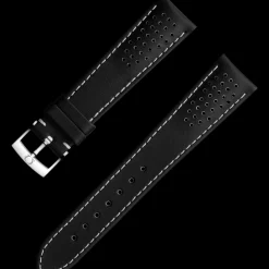 Cinturino in pelle nera con fibbia ad ardiglione