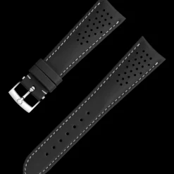 Cinturino in pelle nera con fibbia ad ardiglione