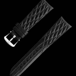 Cinturino in pelle nera con fibbia ad ardiglione