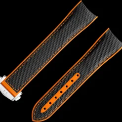 Cinturino nero in caucciù con fibbia déployante per il Seamaster Planet Ocean 600M