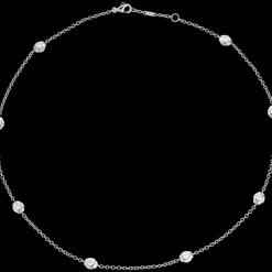 Collier, oro bianco 18k, diamanti