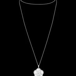 Collier, oro bianco 18k, diamanti, madreperla