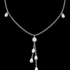 Collier, oro bianco 18k, diamanti