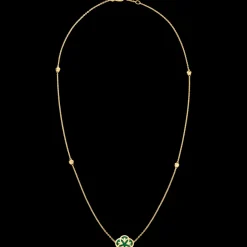 Collier, oro giallo 18k, malachite