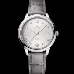 34 mm, acciaio su cinturino di pelle