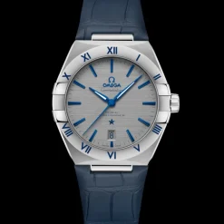 39 mm, acciaio su cinturino di pelle