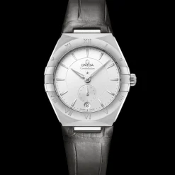 34 mm, acciaio su cinturino di pelle