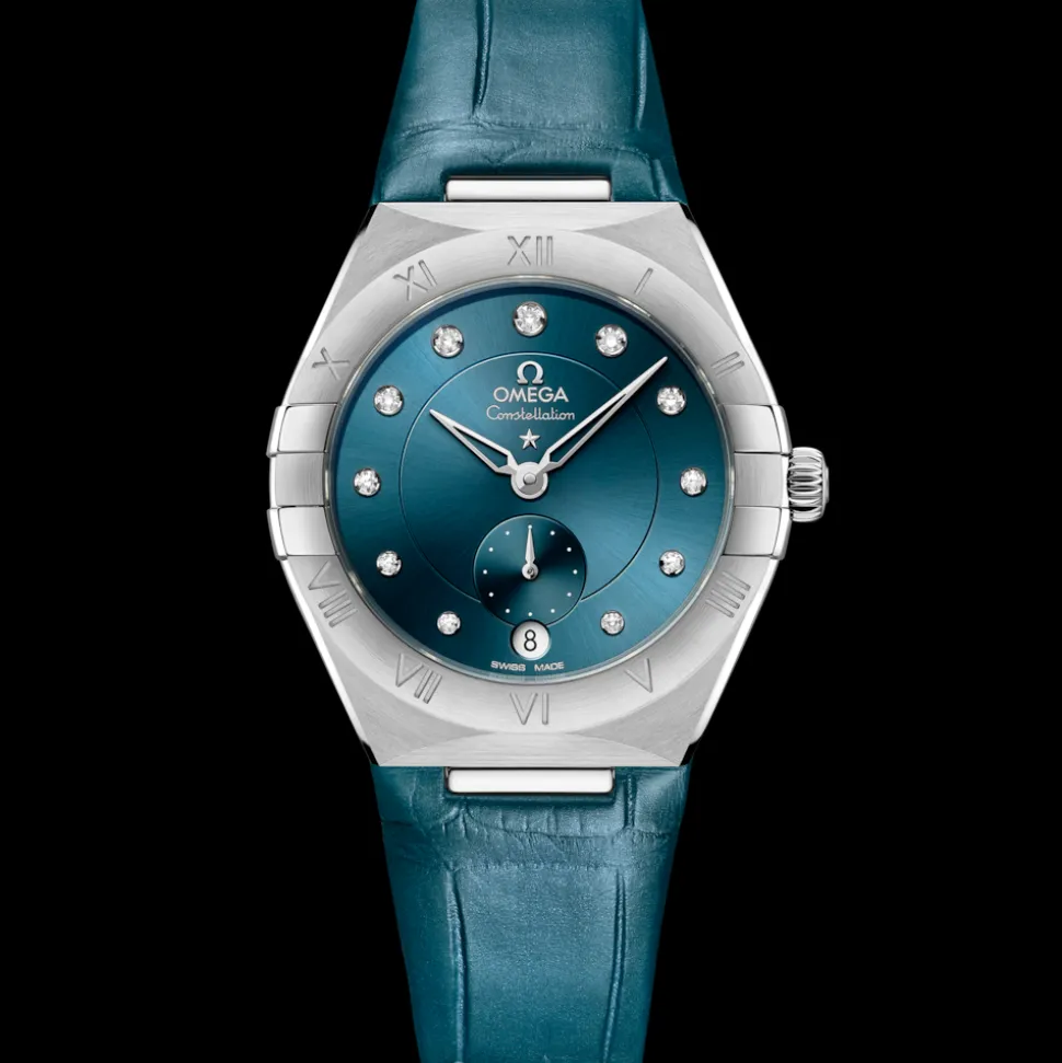 34 mm, acciaio su cinturino di pelle