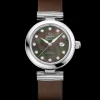 34 mm, acciaio su cinturino di pelle