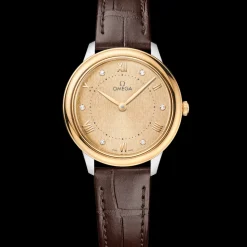 30 mm, acciaio‑oro giallo su cinturino di pelle