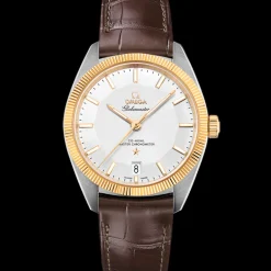 39 mm, acciaio‑oro giallo su cinturino di pelle