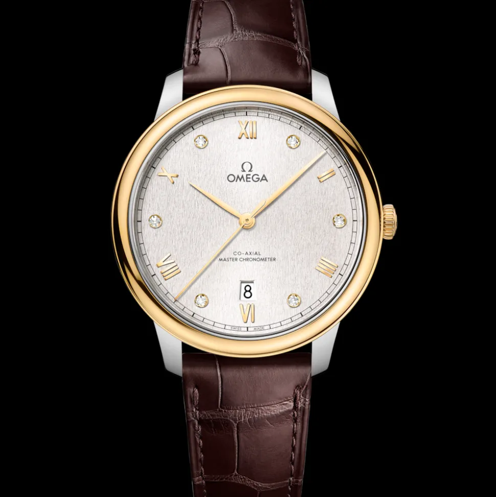 40 mm, acciaio‑oro giallo su cinturino di pelle