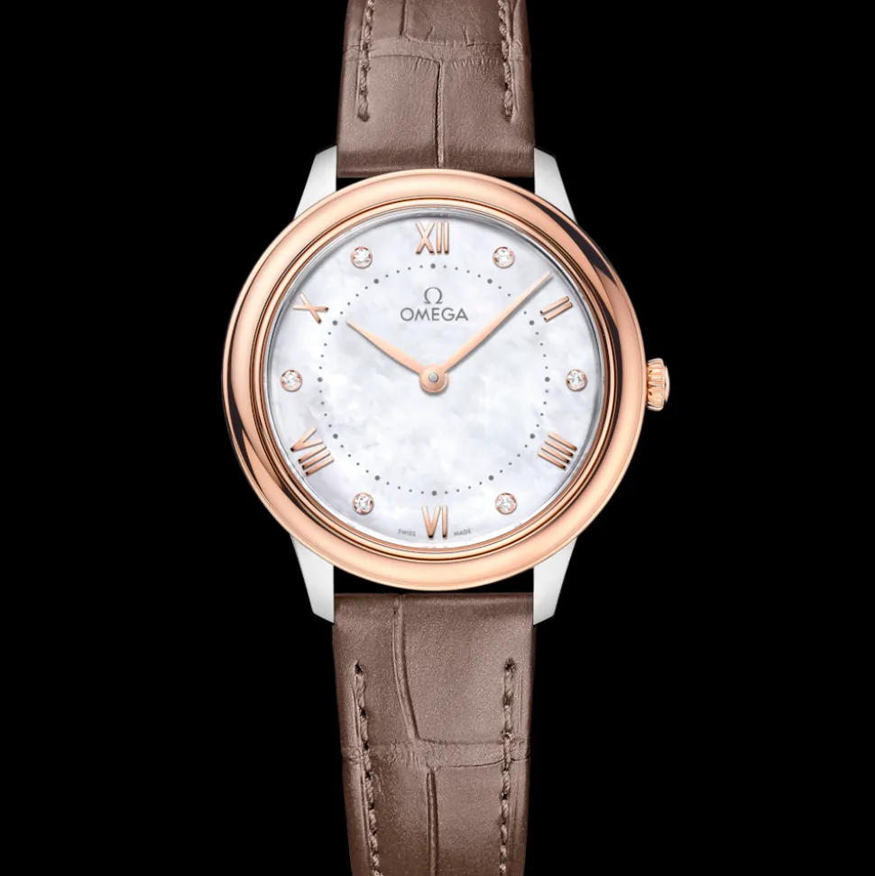 30 mm, acciaio‑oro Sedna™ su cinturino di pelle