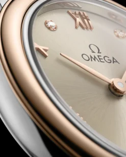 27,5 mm, acciaio‑oro Sedna™ su cinturino di pelle