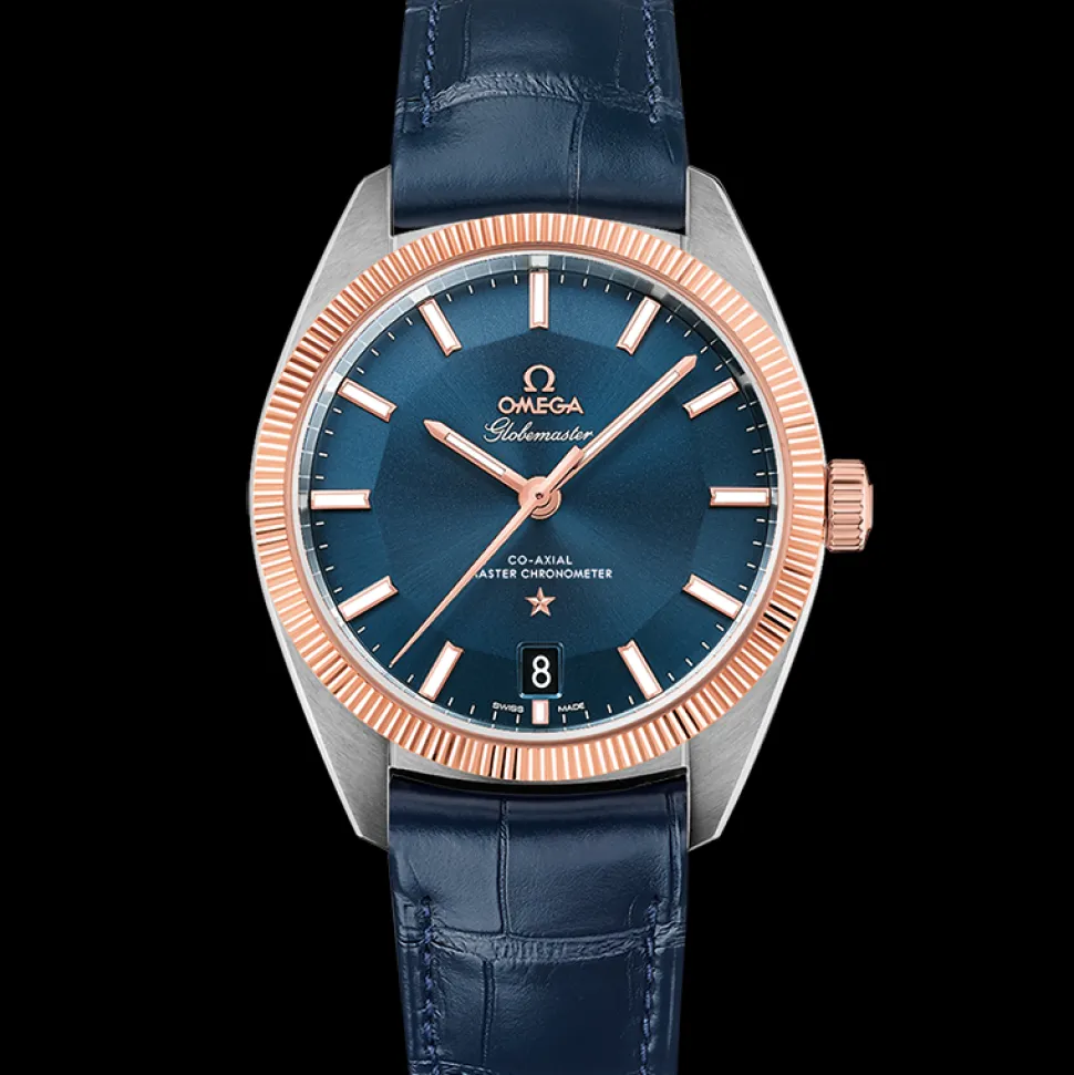39 mm, acciaio‑oro Sedna™ su cinturino di pelle