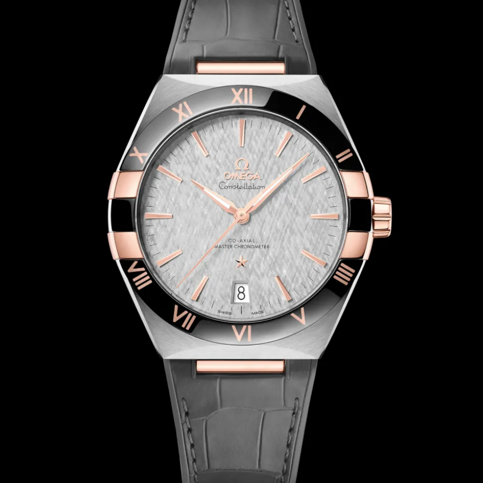 41 mm, acciaio‑oro Sedna™ su cinturino di pelle