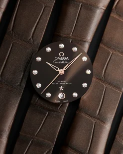 36 mm, acciaio‑oro Sedna™ su cinturino di pelle
