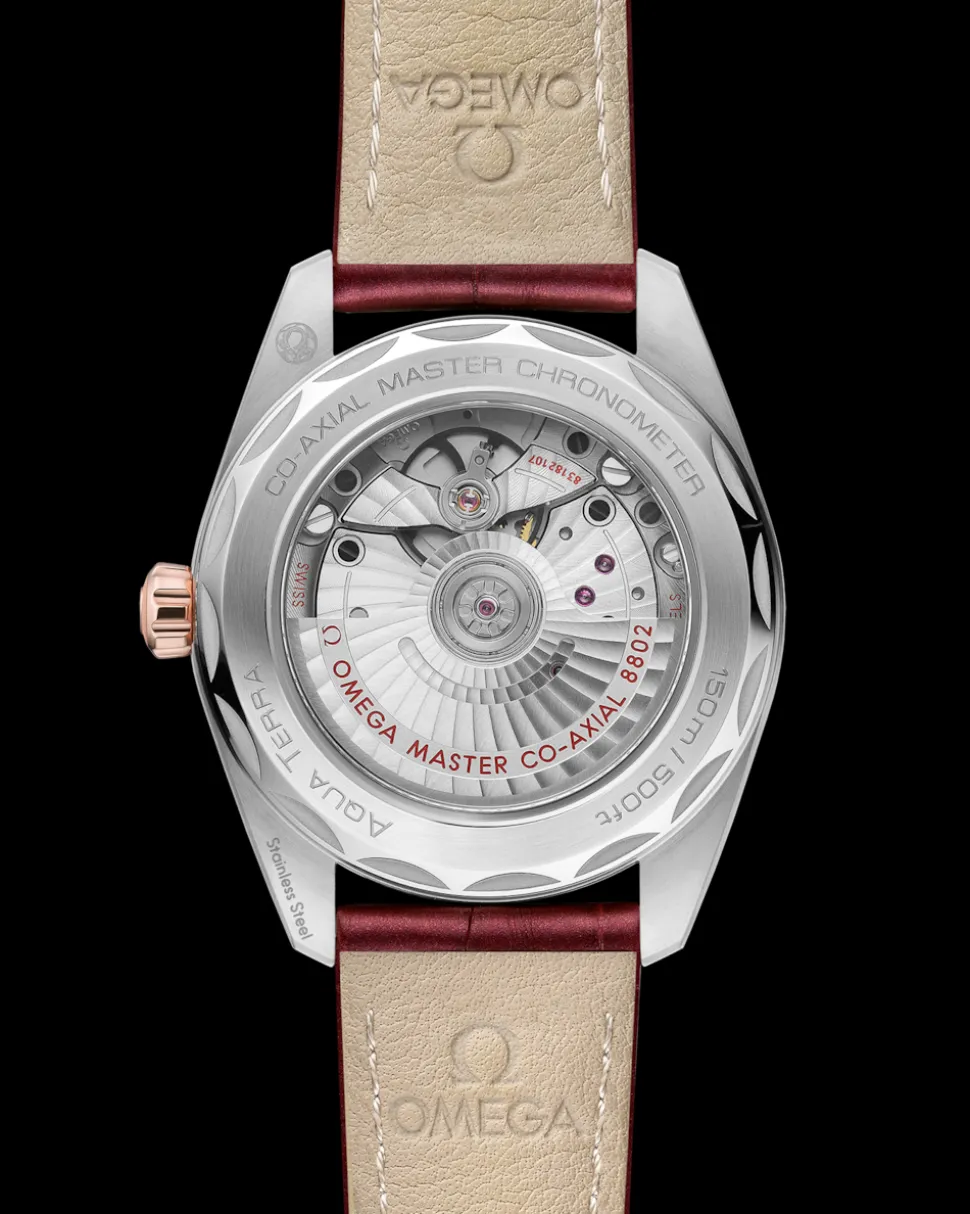 38 mm, acciaio‑oro Sedna™ su cinturino di pelle