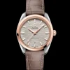 38 mm, acciaio‑oro Sedna™ su cinturino di pelle
